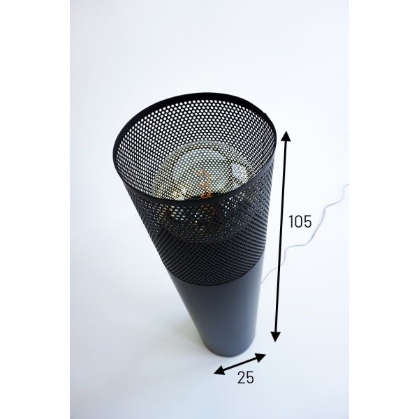 Industrielle Stehleuchte aus schwarzem Metall 105 cm - Candle