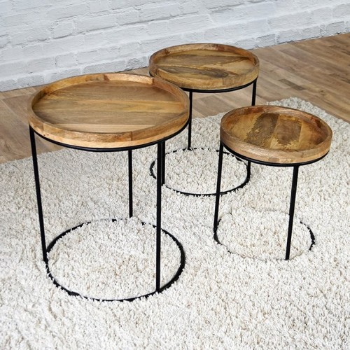 Couchtisch aus Holz und Metall - LEAF