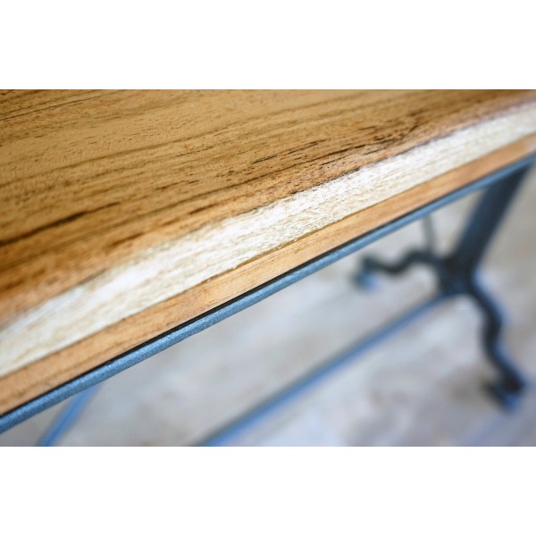 Konsole aus Holz und Metall
