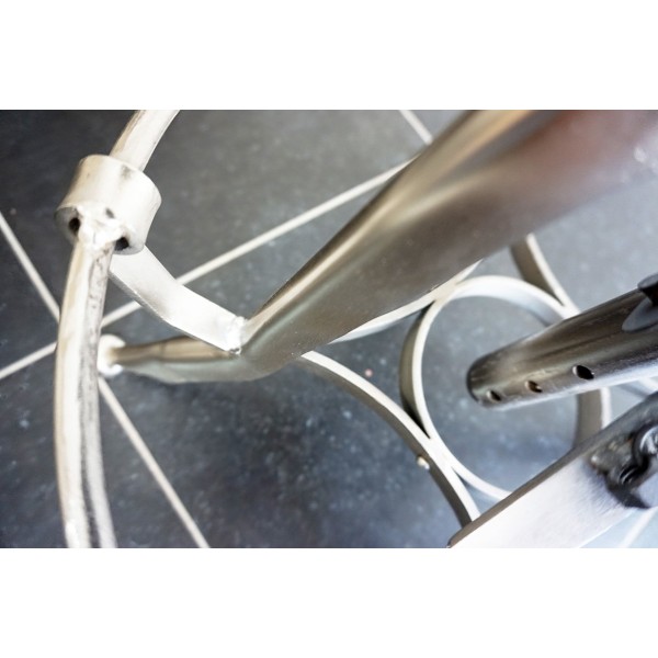 Industrieller Hocker aus Leder