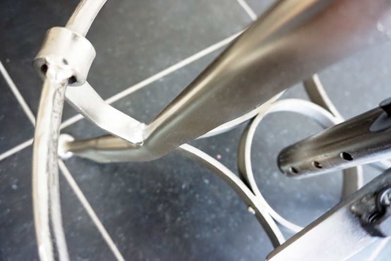 Industrieller Hocker aus Leder