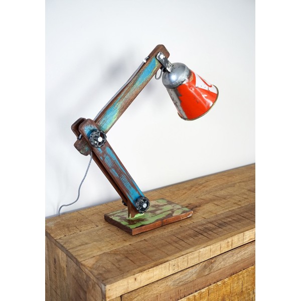 Industrielle Tischlampe recycled
