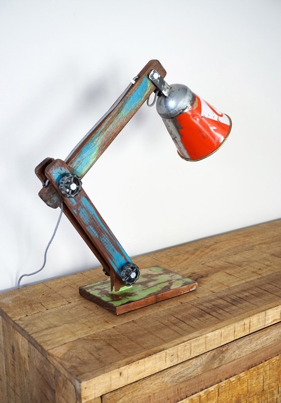 Industrielle Tischlampe recycled