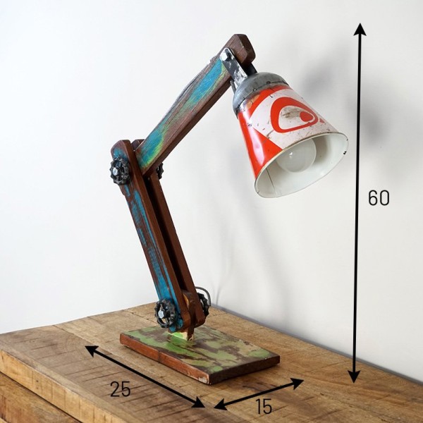 Industrielle Tischlampe recycled