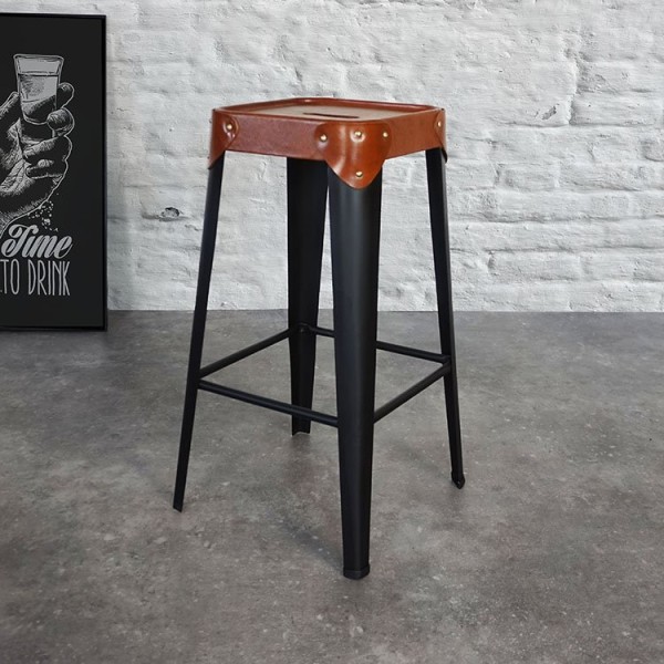 Barhocker aus Leder - New Orleans