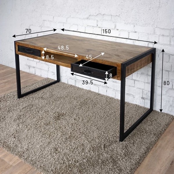 Schreibtisch mit 2 Schubladen - Brooklyn