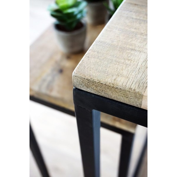 Doppelkonsole aus Holz und Metall
