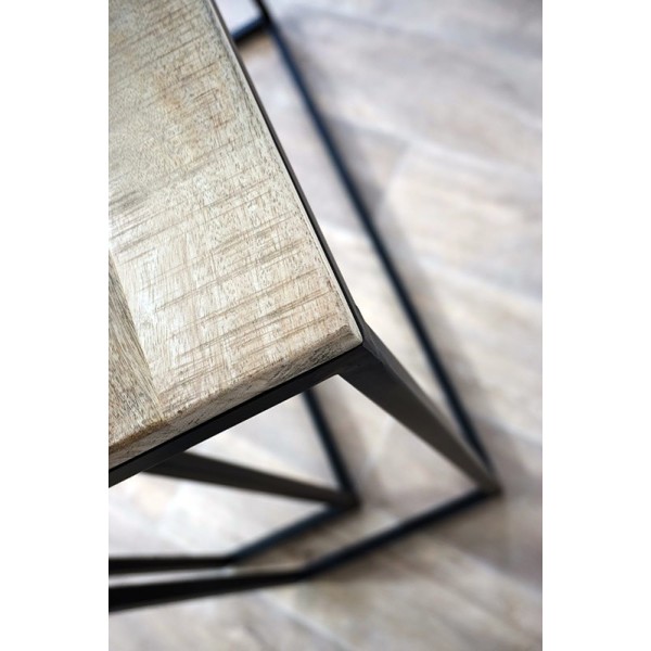 Doppelkonsole aus Holz und Metall