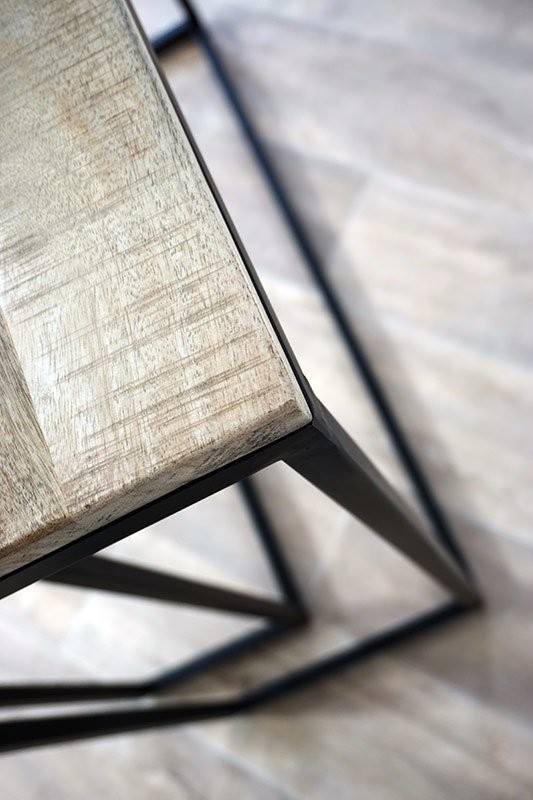 Doppelkonsole aus Holz und Metall