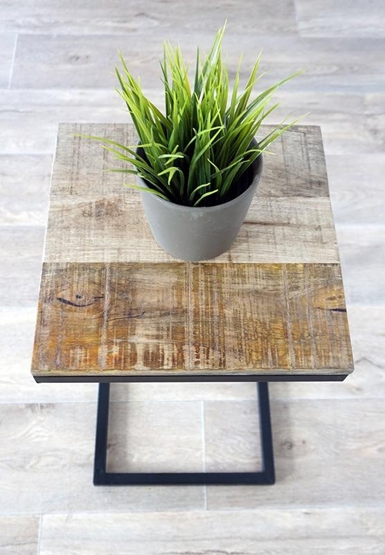 Sofa-Endstück Holzplatte und Metallfuß