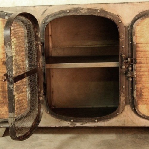 Industrielles TV-Möbel Boot natürliches Finish