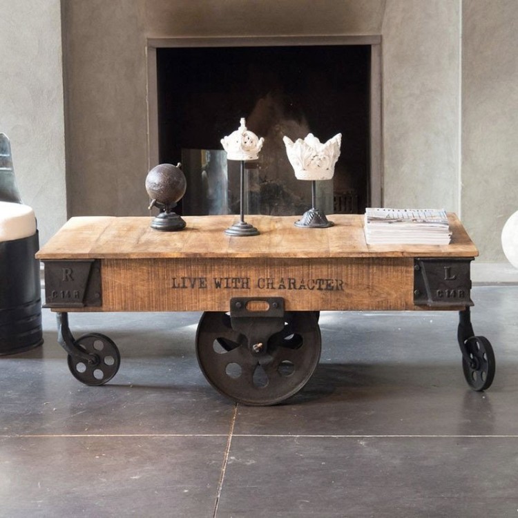 Industrieller Couchtisch schwarzes Finish