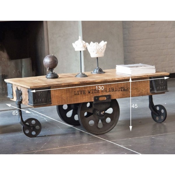Industrieller Couchtisch schwarzes Finish