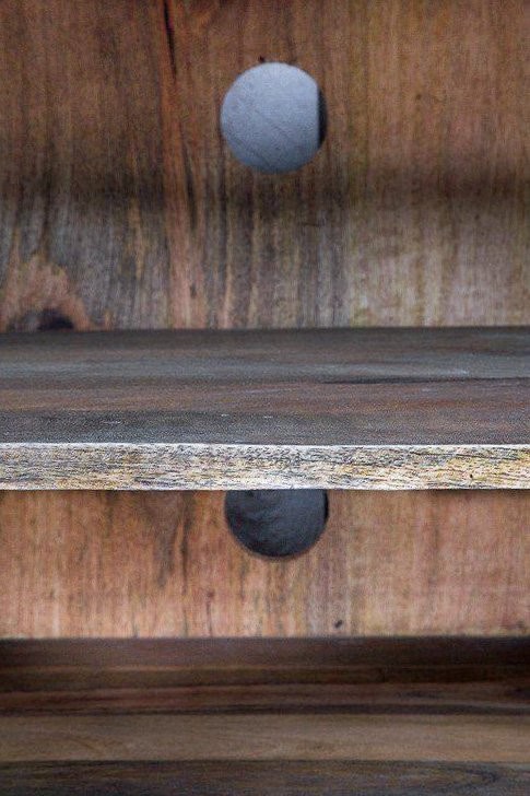 Industrielles TV-Möbel mit 4 Schubladen in Carbon-Finish