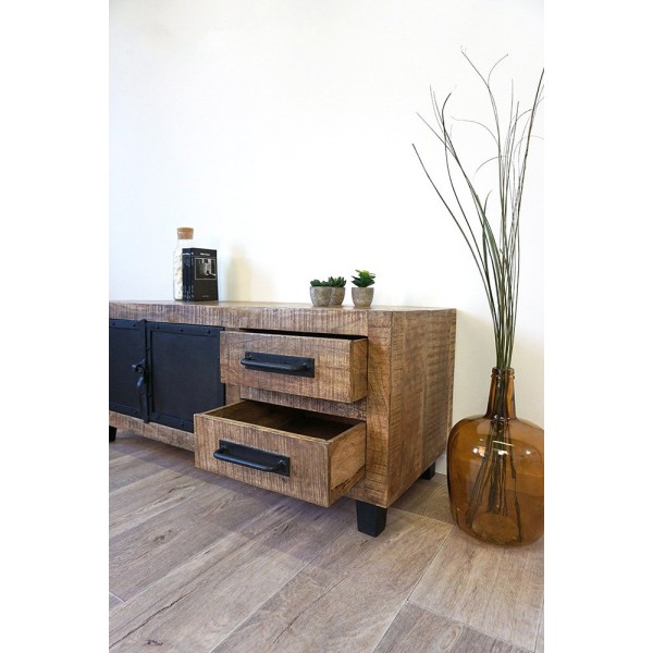 TV-Möbel aus Holz & Metall BROOKLYN 115 cm