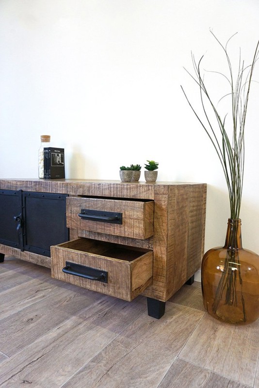 TV-Möbel aus Holz & Metall 115 cm - Brooklyn