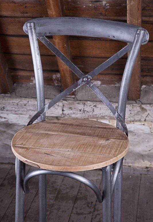 Bistro-Hochstuhl Holz Metall