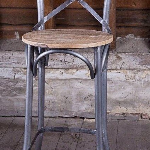 Bistro-Hochstuhl Holz Metall