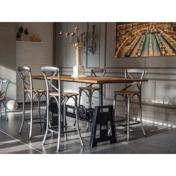 Bistro-Hochstuhl Holz Metall