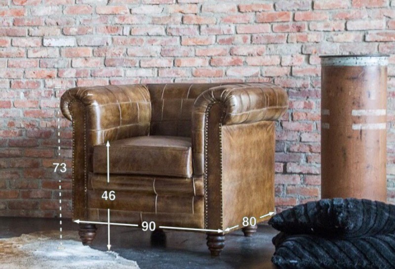 Chesterfield-Sessel aus Patchwork-Leder