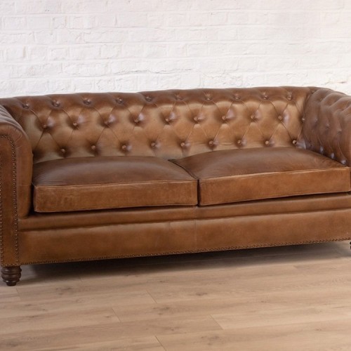 Chesterfield Ledersofa 3-Sitzer