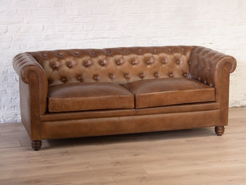 Chesterfield Ledersofa 3-Sitzer