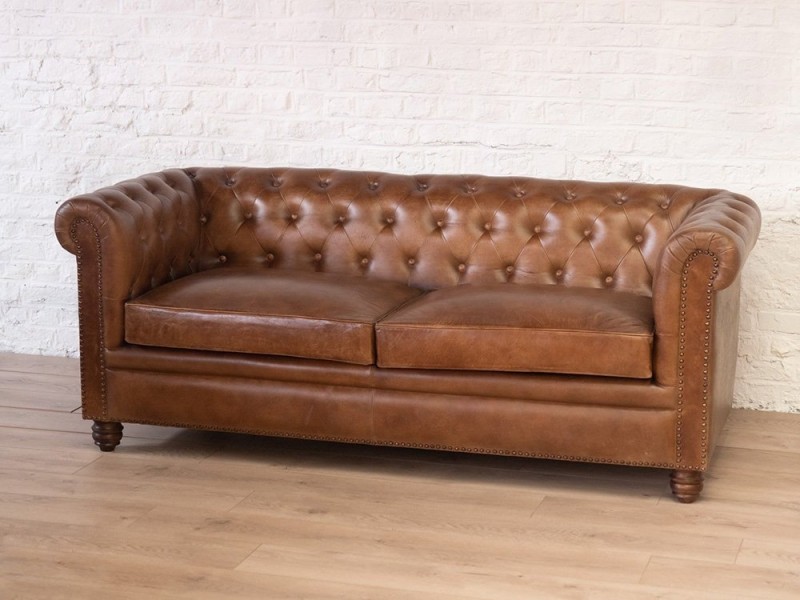 Chesterfield Ledersofa 3-Sitzer