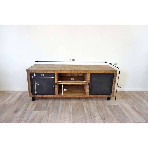TV-Möbel aus Holz & Metall BROOKLYN 115 cm