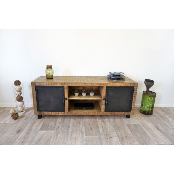 TV-Möbel aus Holz & Metall BROOKLYN 115 cm