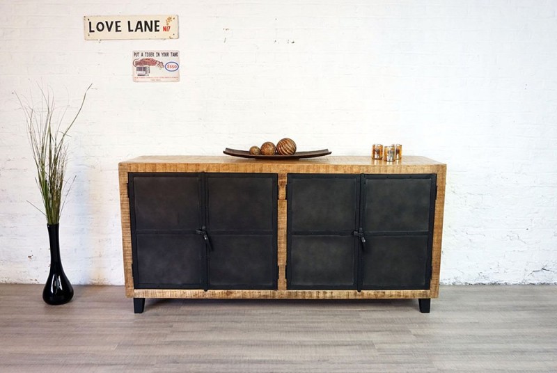 Industrieller Sideboardschrank aus Holz und Metall - Brooklyn