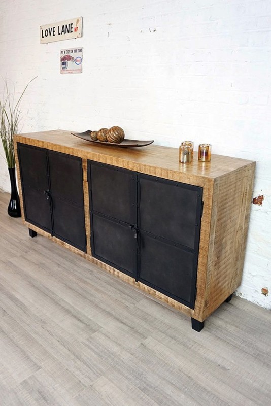 Industrieller Sideboardschrank aus Holz und Metall - Brooklyn