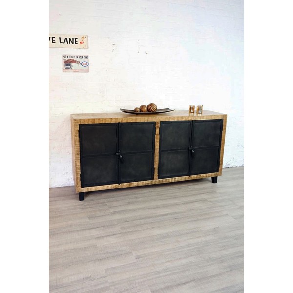 Großes industrielles Buffet aus Holz und Metall Broolyn