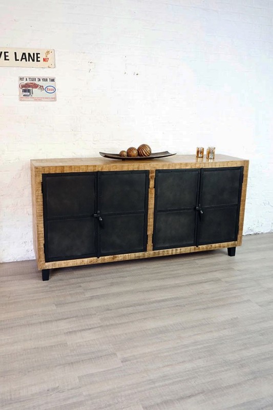 Industrieller Sideboardschrank aus Holz und Metall - Brooklyn