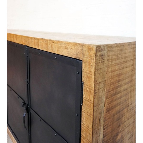Großes industrielles Buffet aus Holz und Metall Broolyn