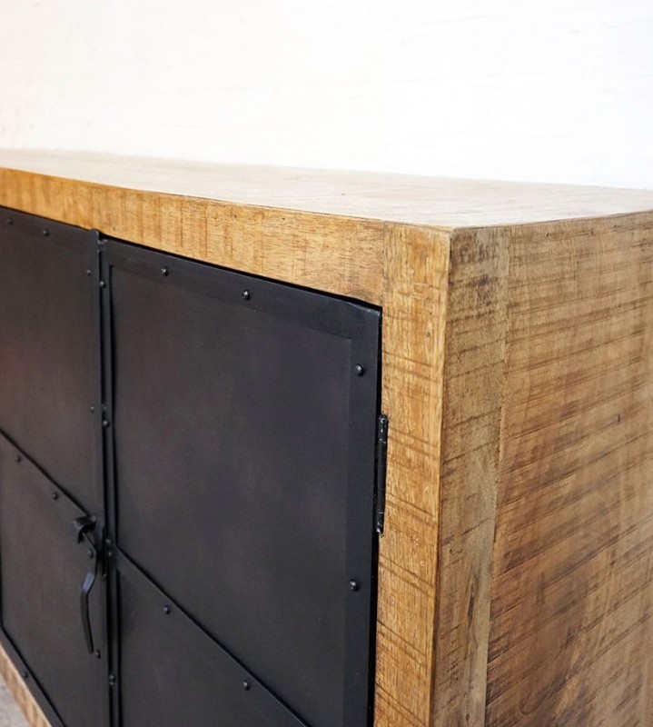 Industrieller Sideboardschrank aus Holz und Metall - Brooklyn