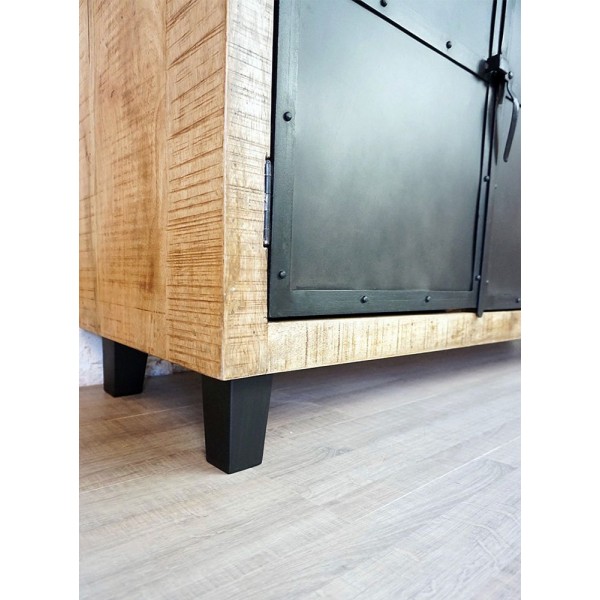 Großes industrielles Buffet aus Holz und Metall Broolyn