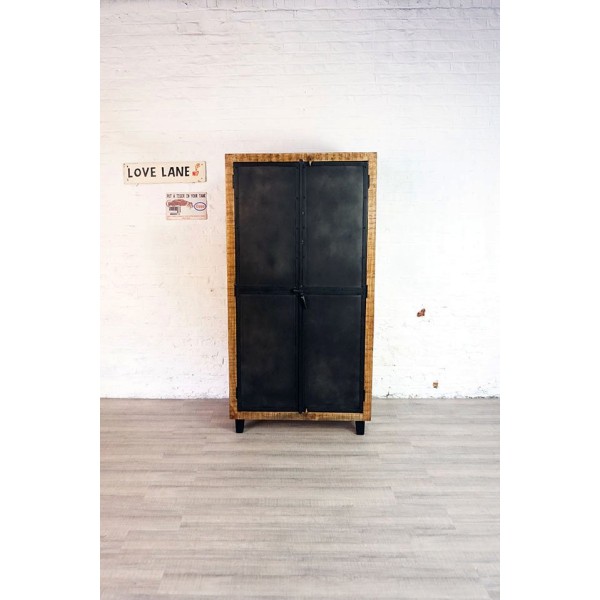 Industrieller Sideboard aus Holz und Metall Brooklyn