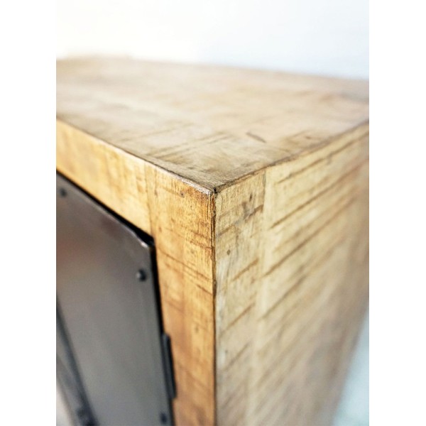 Industrieller Sideboard aus Holz und Metall Brooklyn