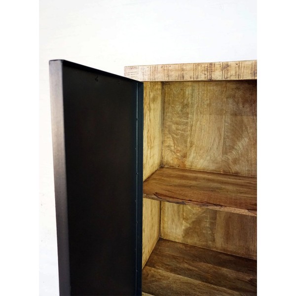 Industrieller Sideboard aus Holz und Metall Brooklyn