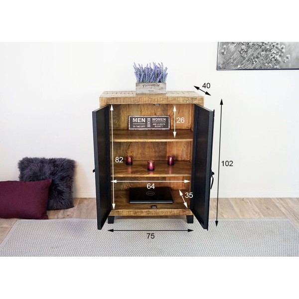 Industrielles Sideboard aus Holz und Metall Brooklyn