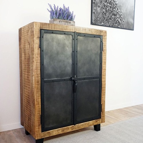 Industrielles Sideboard aus Holz und Metall Brooklyn