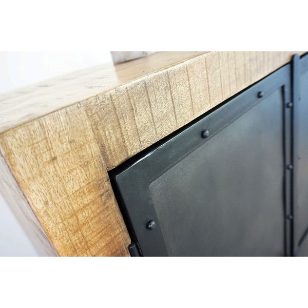 Industrielles Sideboard aus Holz und Metall Brooklyn