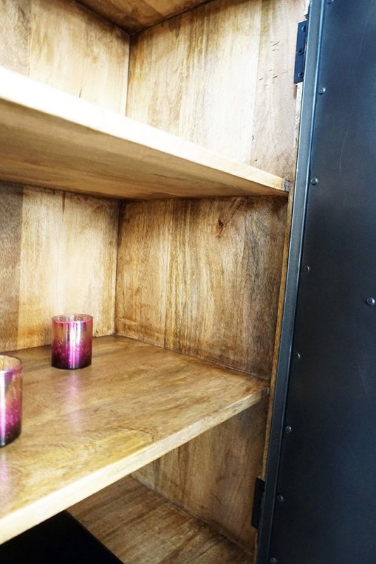Kleines Sideboard aus Holz und Metall - Brooklyn