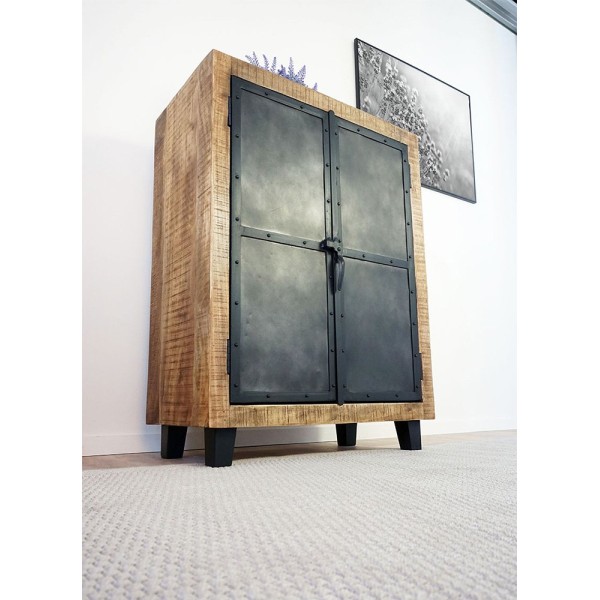 Industrielles Sideboard aus Holz und Metall Brooklyn