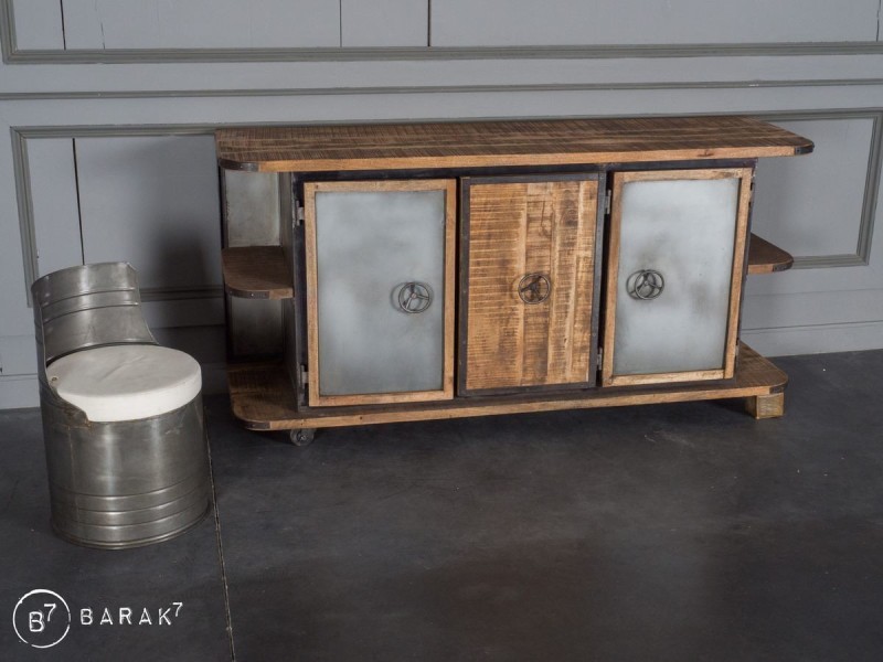 Industrieller Sessel Kanister Metall