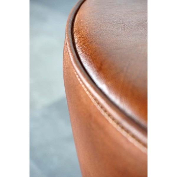 Industrieller Hocker aus Leder "Leitmotiv