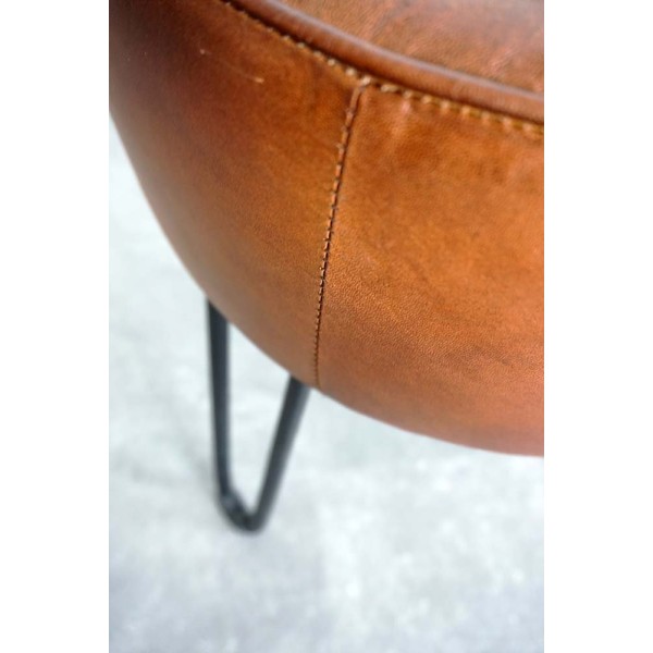 Industrieller Hocker aus Leder "Leitmotiv