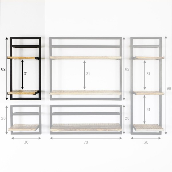 Regal aus Holz und Metall 30 X 60 - Selfsh