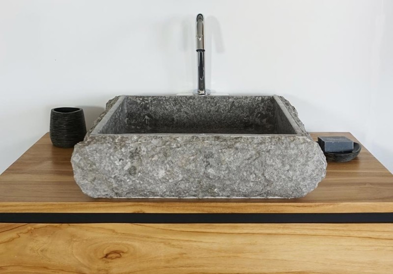 Freistehendes Badezimmer-Waschbecken aus Stein - Marmo