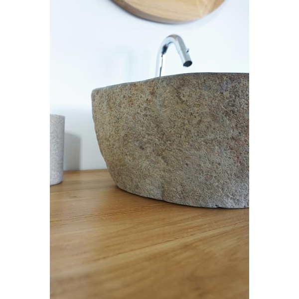 Freistehendes Badezimmerwaschbecken aus Stein - River Stone